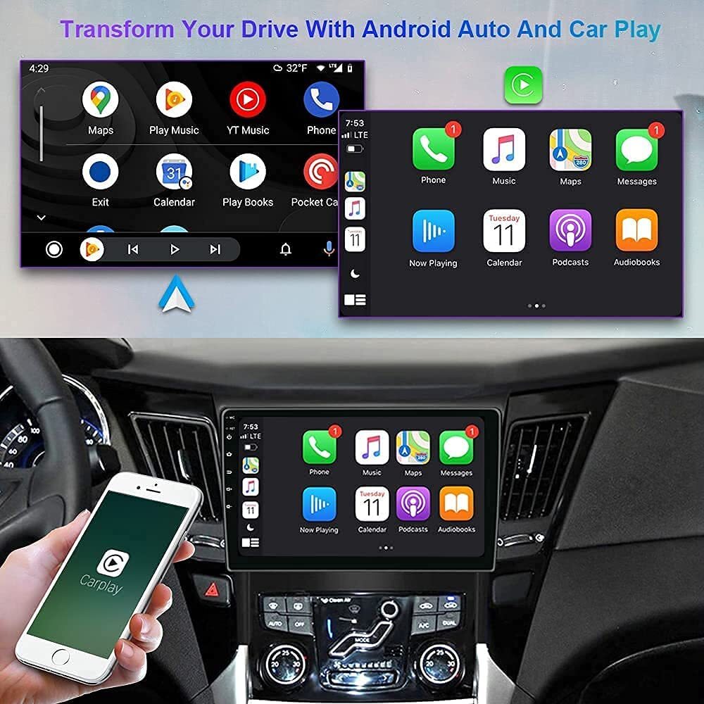 for Hyundai Sonata 2011-2015 Android 12 Apple CarPlay Car Stereo Radio GPS NAVI