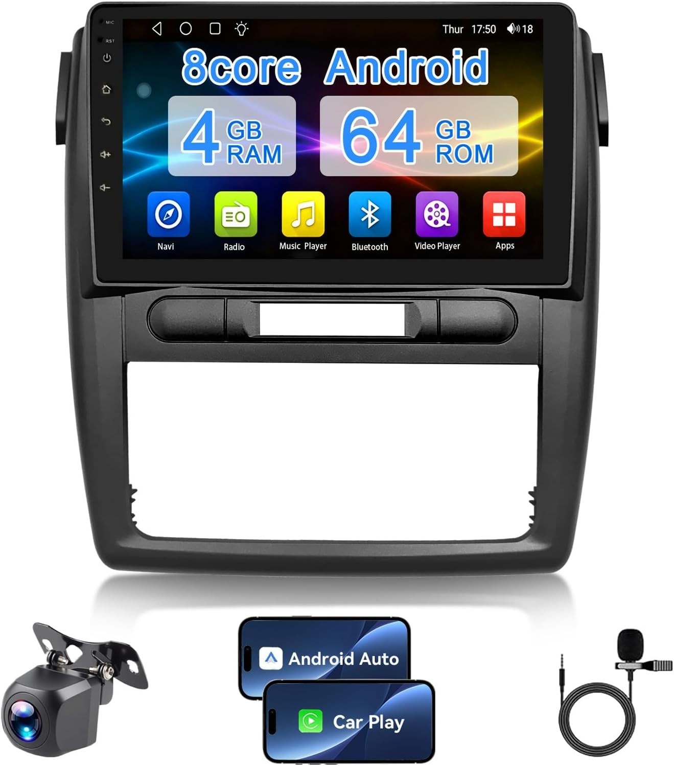 9″ 8Core 4+64G Android Auto Carplay for Chevrolet Cobalt 2005-2010; Free Camera