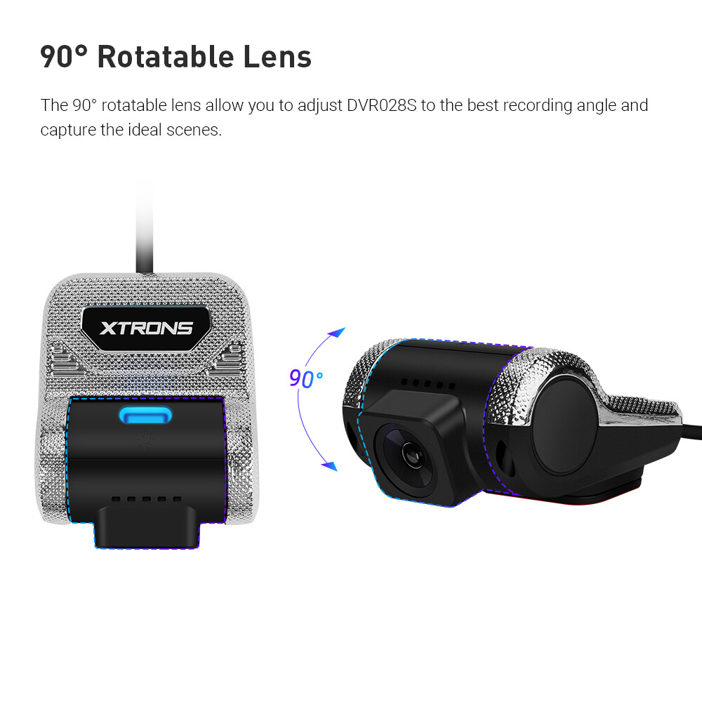 XTRONS 1280*720 HD 140° Wide View Car DVR Dash Recorder Rearview Camera USB Wire