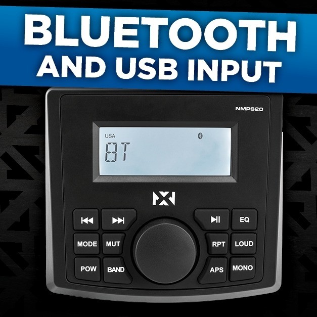 NVX NMPS20 & MVSP65 (x2) Marine Receiver with Bluetooth and Marine Speakers
