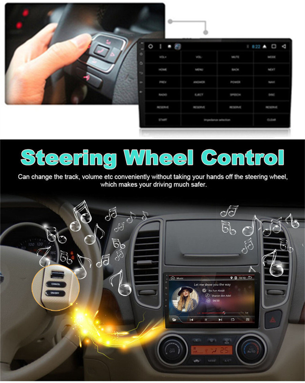 Single 1 Din Android 11 Car Radio Stereo GPS Navi WiFi Quad Core 10.1inch 2+32GB