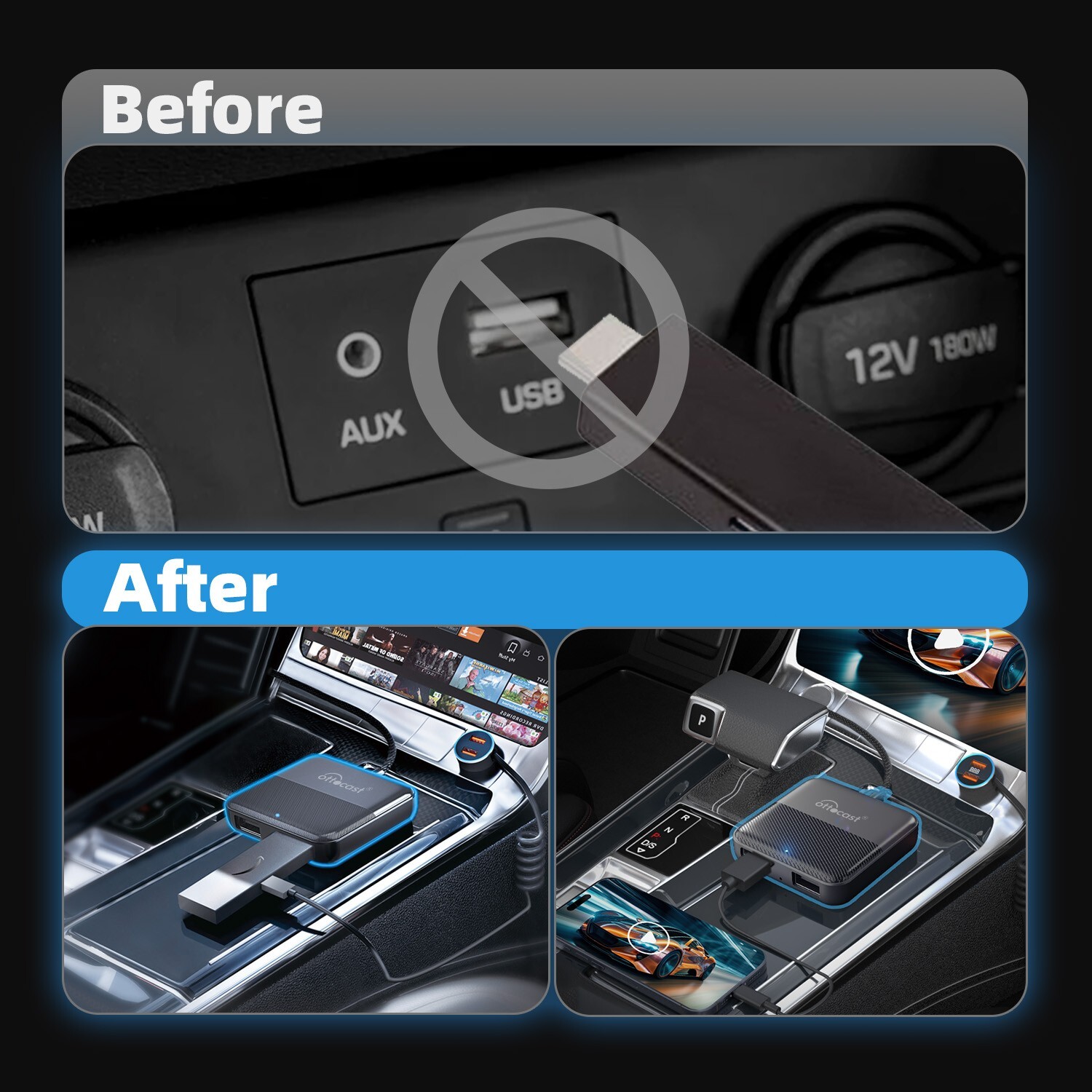 Ottocast Car TV Mate HDMI Multimedia Player Car Infotainment System Adapter