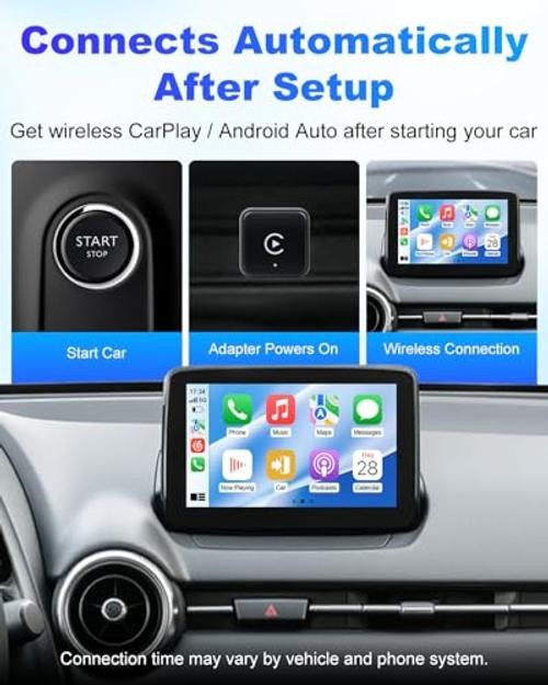 2026 Wireless CarPlay & Android Auto Adapter, 2-in-1 Wired to Wireless Dongle,