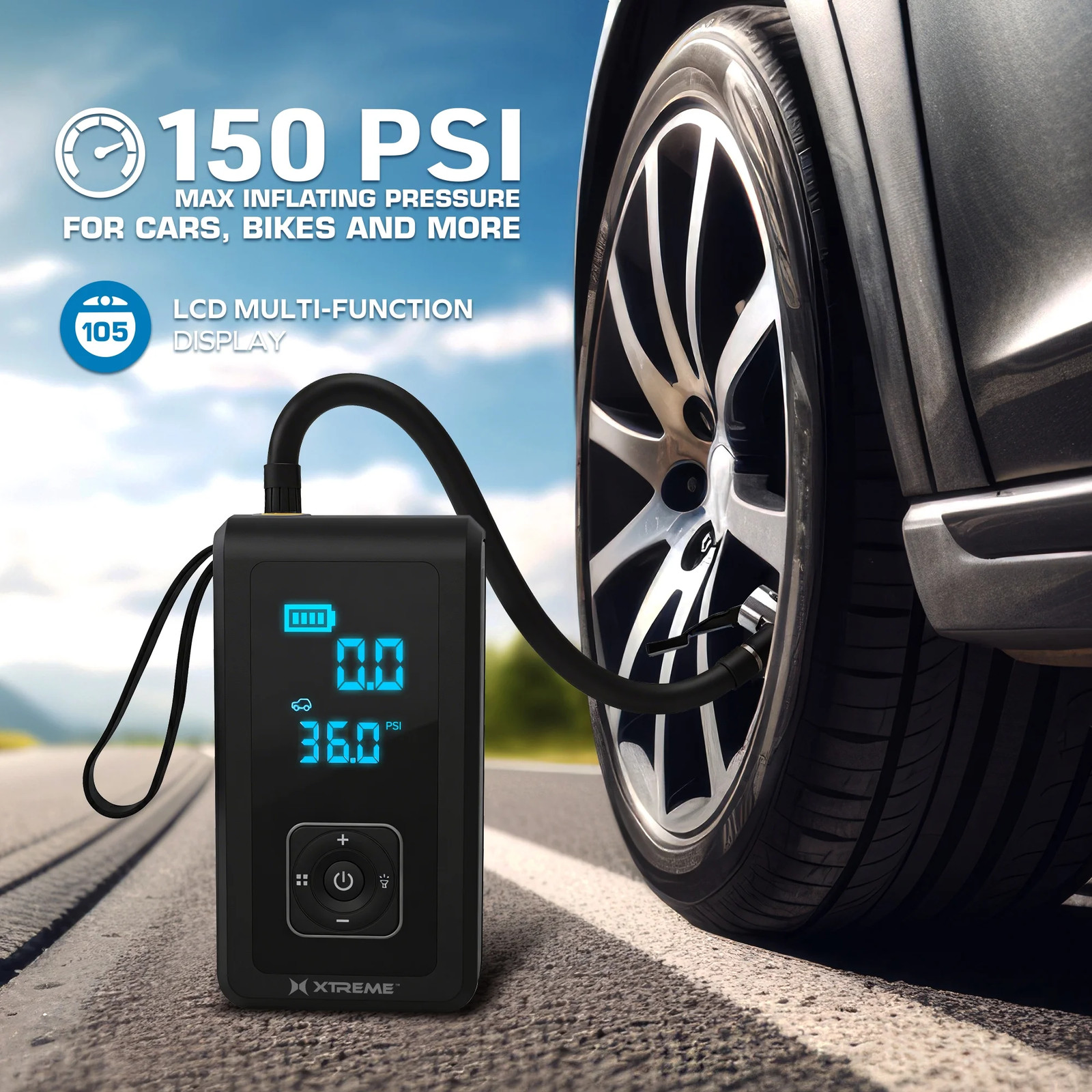 Jump Starter 4-in-1 150 PSI Air Compressor Car Battery Booster 1000 Amps