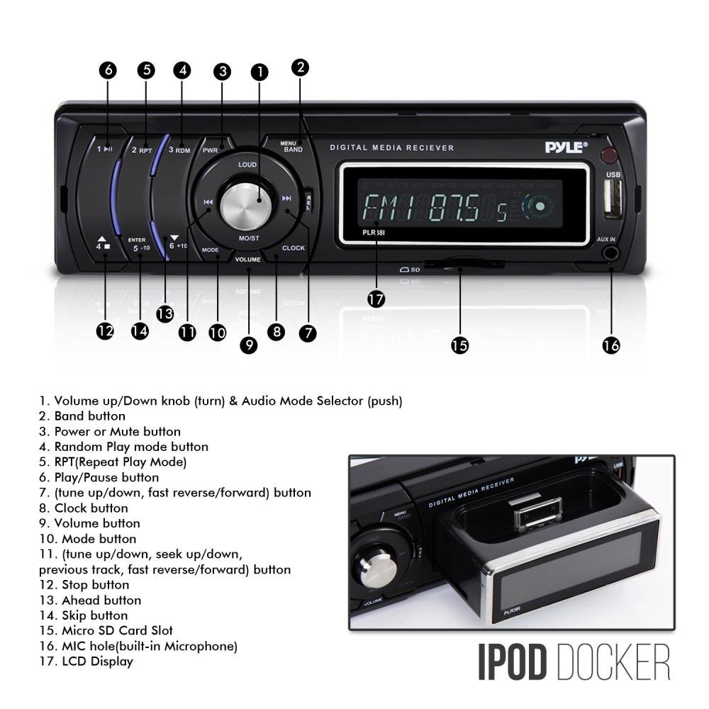 Detachable Face Radio Stereo Receiver