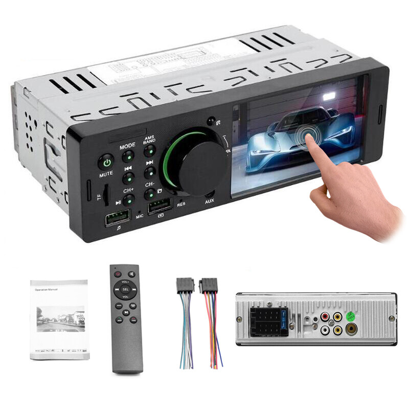 Single 1Din Car MP5 Player 4″ Car Stereo Radio Touch Screen Bluetooth TF/USB/AUX