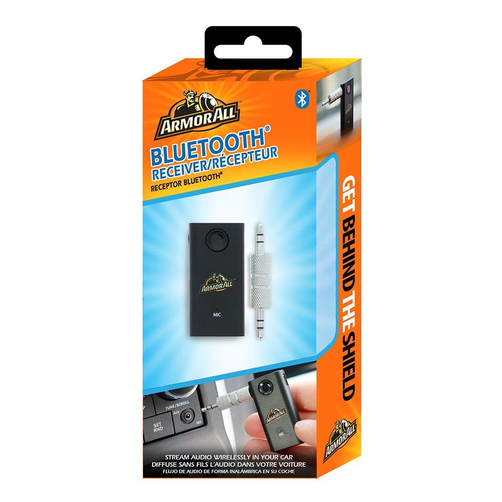 Armor All Bluetooth Car Audio Receiver, Stream to Small, Black