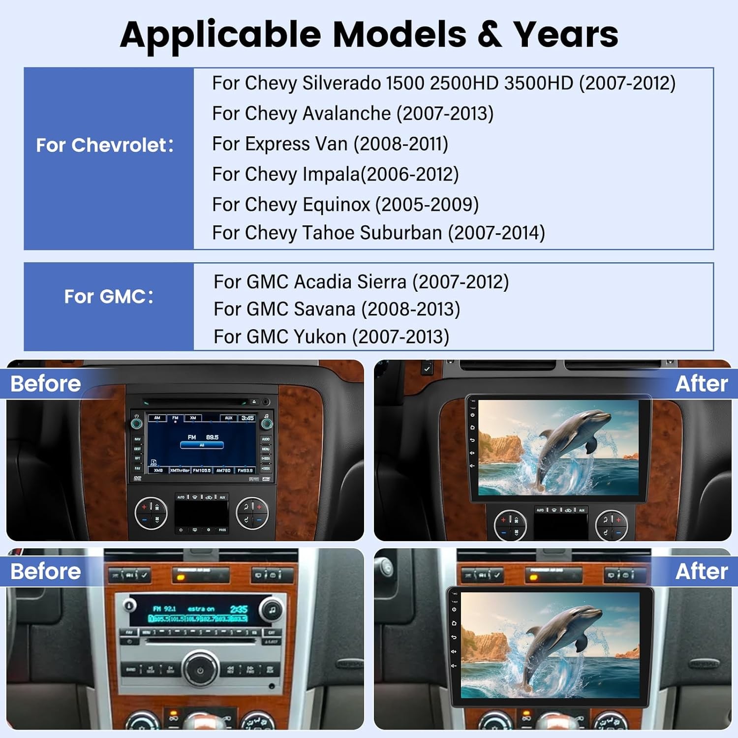 Car Radio for Chevy Silverado Chevrolet GMC, [2G+64G] 10.1 inch Touch Screen…