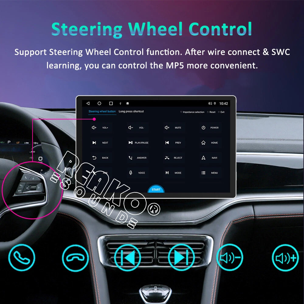 REAKOSOUND Bluetooth Single Din Car Stereo MP3 Player Radio In-Dash Fm USB AUX