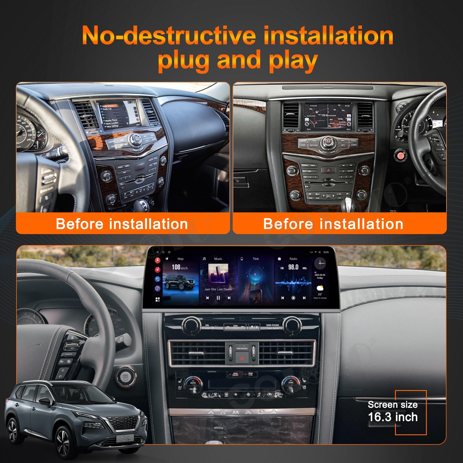 Android Car Radio for Nissan Armada Patrol Royale SL Y62 QX80 QX56 2010-2020