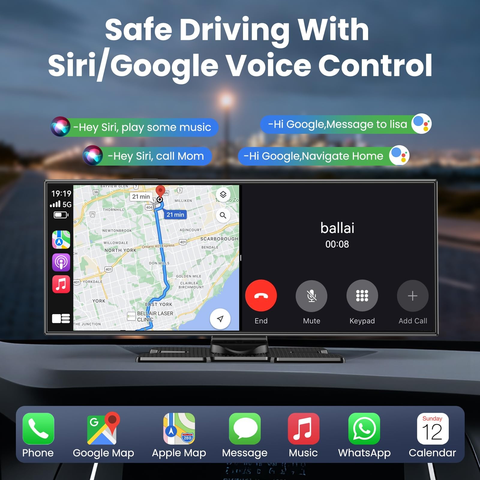Largest 11.5 inch Wireless CarPlay Screen for Car,Built-in N-etflix/YouTube/T…