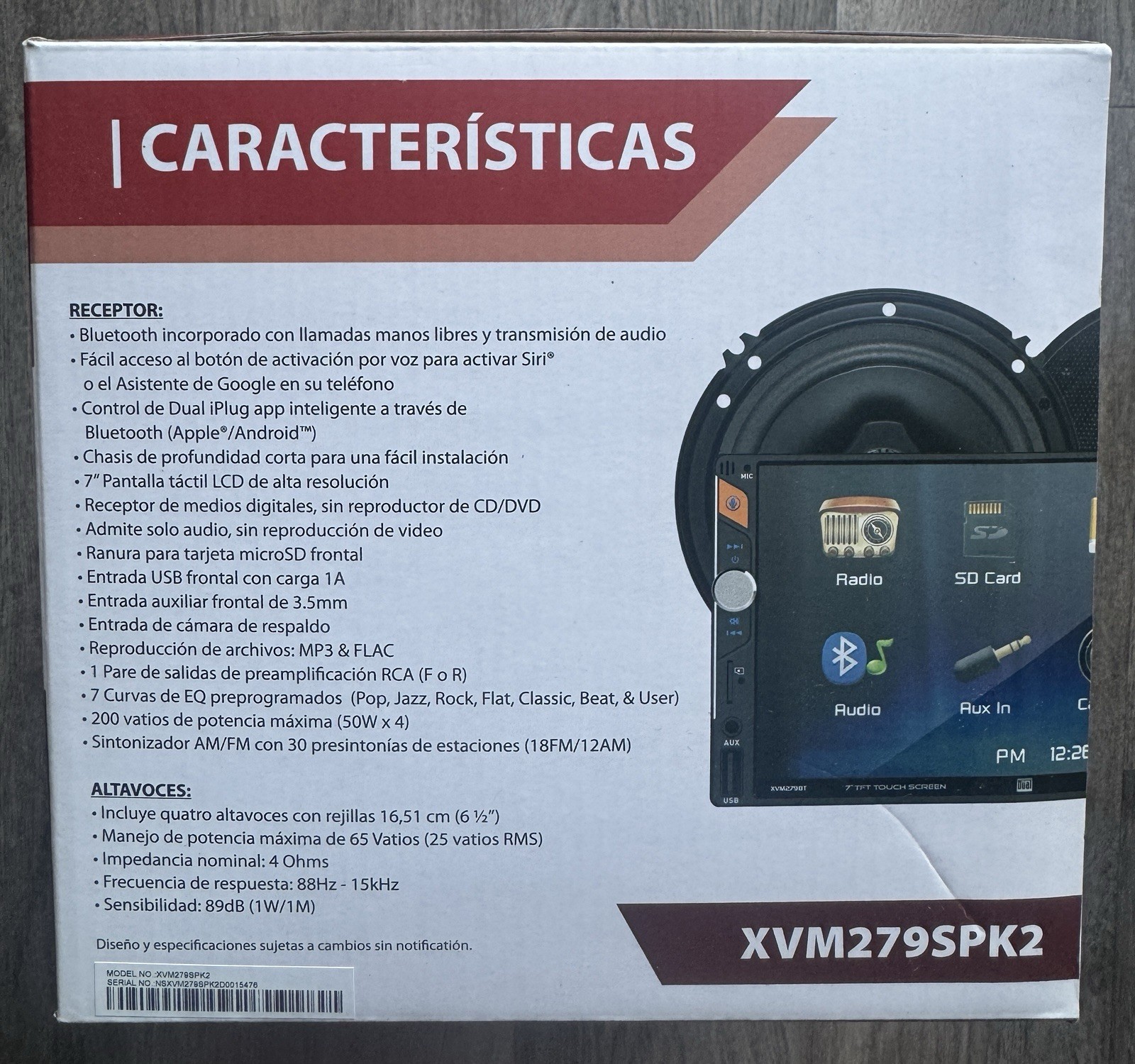 Dual 7″ Double Din Multimedia Receiver (NO CD) , W/ 6.5″ 2-Way Car Speakers !