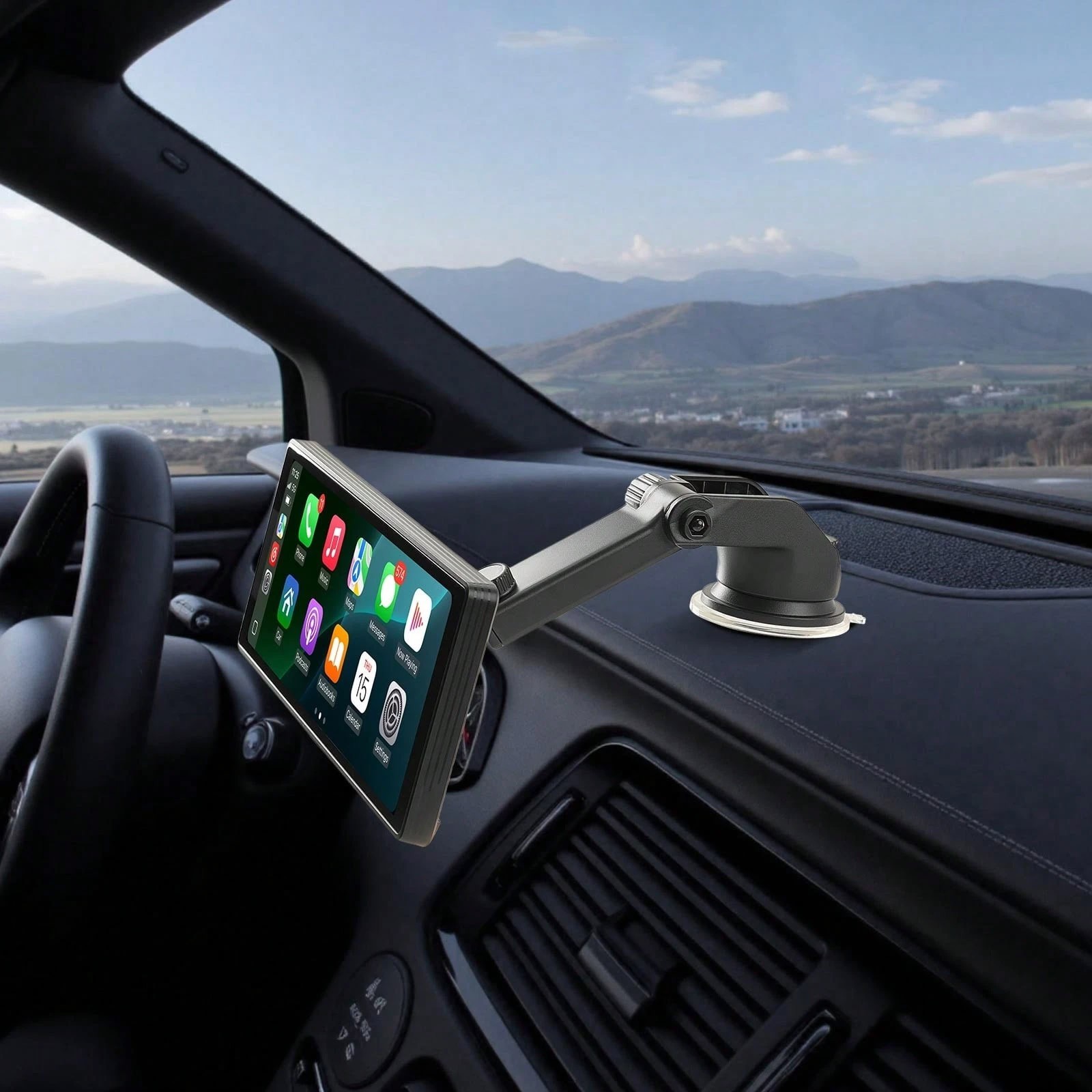 10 Inch Portable Wireless CarPlay Screen Android Auto Touchscreen GPS Stereo