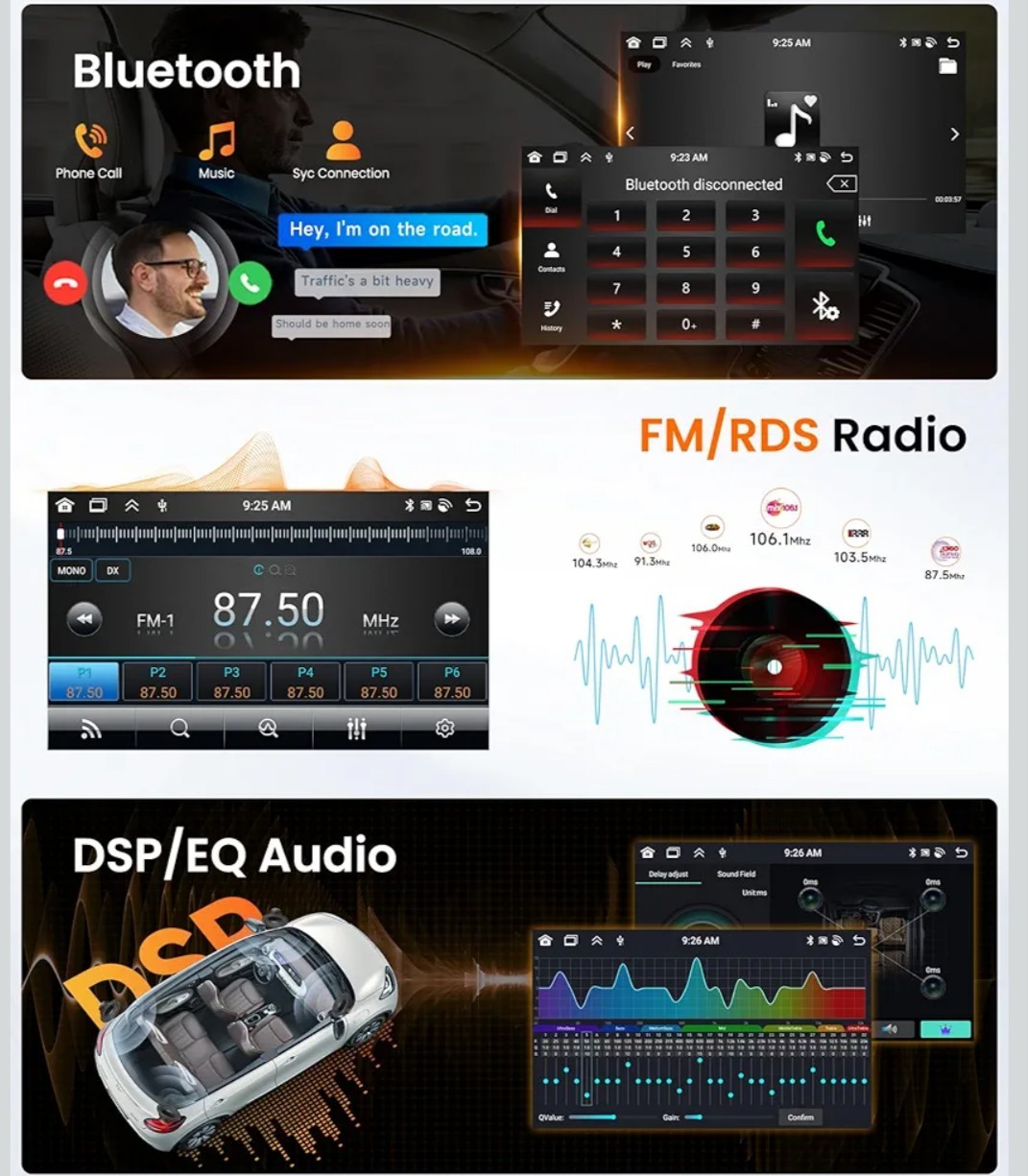Suzuki SX4 2006-2013 Car Radio Stereo Carplay Android13 GPSWiFi, 9″BT,BackCamera