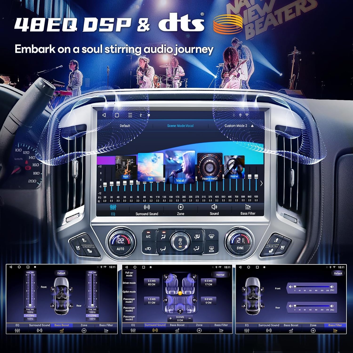 13.1″ 8G+128G Car Radio Stereo CarPlay For Chevy Silverado GMC Sierra 2014-2018