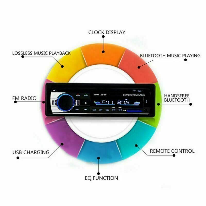 Bluetooth Car Stereo Audio In-Dash FM Aux Input Receiver SD USB MP3 Radio Player
