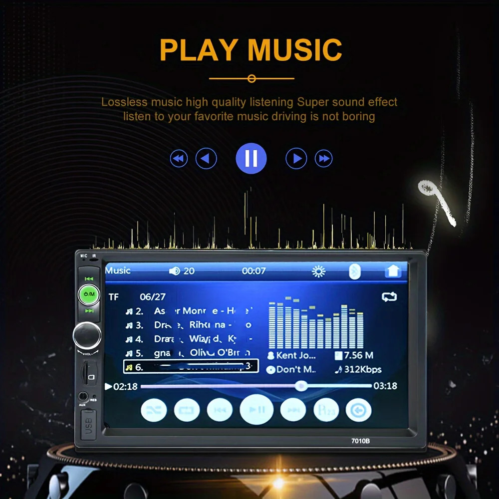 Car Stereo 7″ 2Din Radio MP5 Player Touch Screen Mirror Link USB TF FM AUX