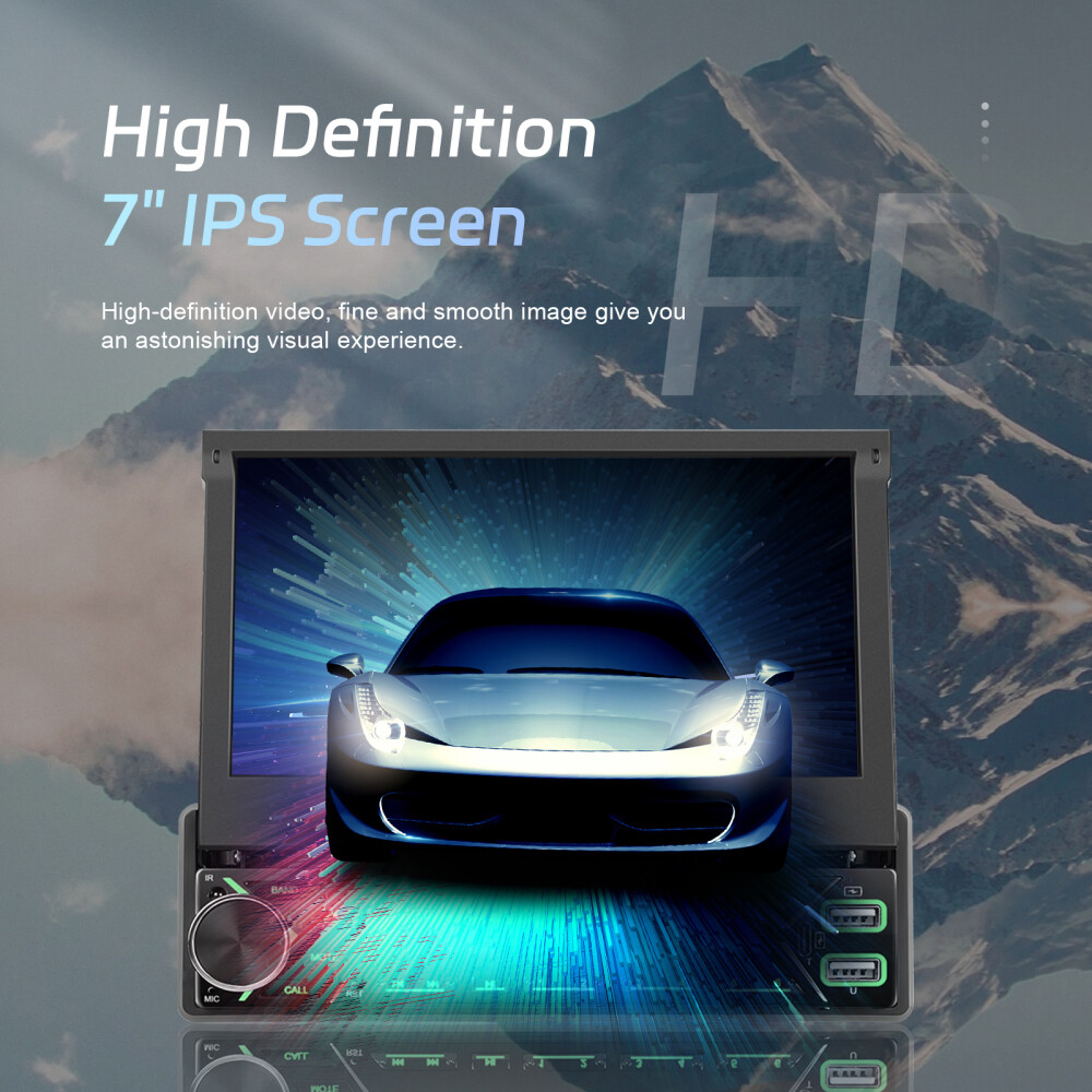 7″ Single 1 DIN Flip out Touch Screen Car MP5 Stereo Radio Bluetooth Mirror Link