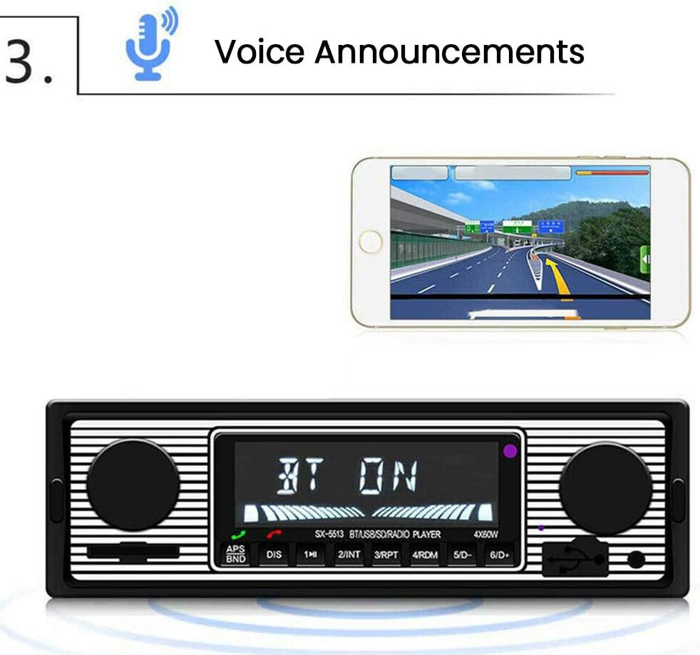 Car Stereo for Bluetooth, Retro Car FM Radio Smart Player, Electronic Auto FM Ra