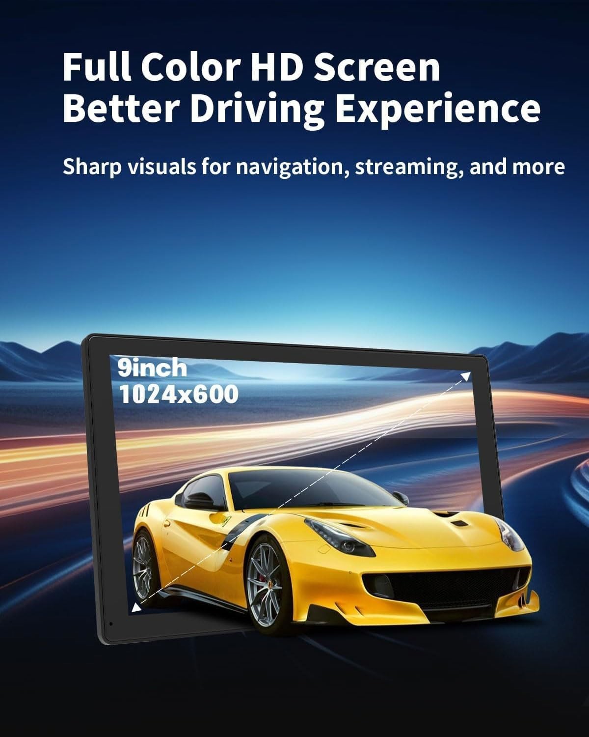 9 Inch Wireless CarPlay Display with Real-Time Navigation & Easy Installation