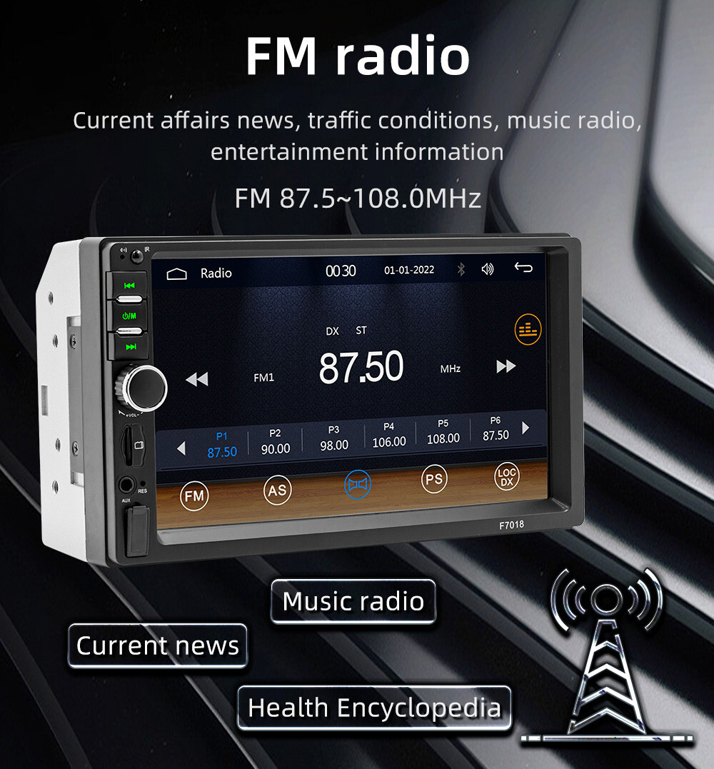 Touch Screen Car Radio Stereo For Apple Carplay Android Bluetooth FM Mirror Link