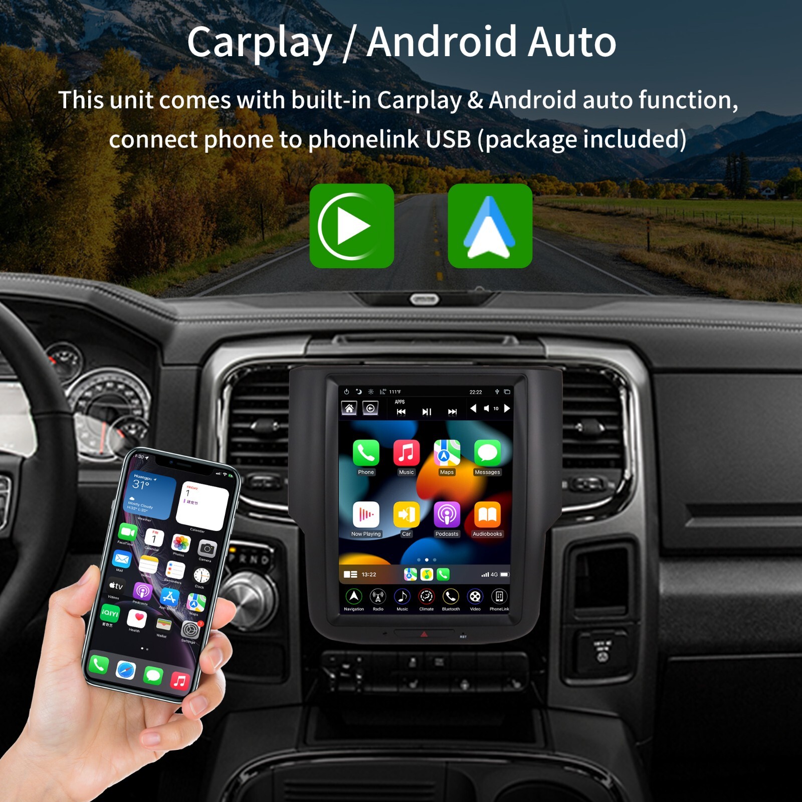 GEN 4 Android Car Radio Stereo For Dodge RAM 1500 2500 3500 2013-2018 GPS Navi
