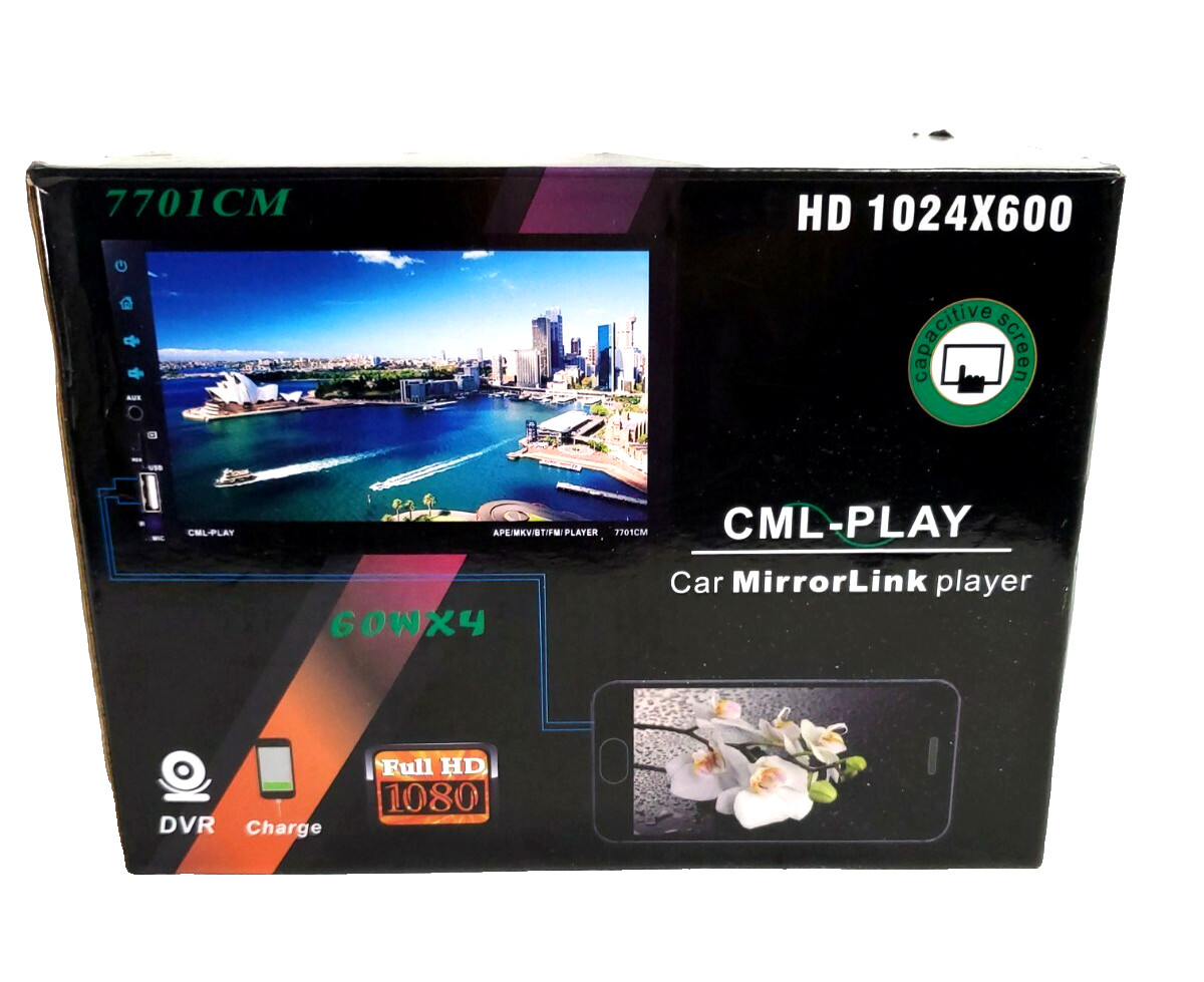 7” MirrorLink Car Stereo 1080P HD 1024×600 MP5 Player Bluetooth USB