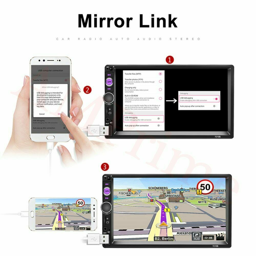 7″ Inch 2Din Car Stereo Radio HD Mp5 Player Touch Screen Bluetooth Radio &Camera