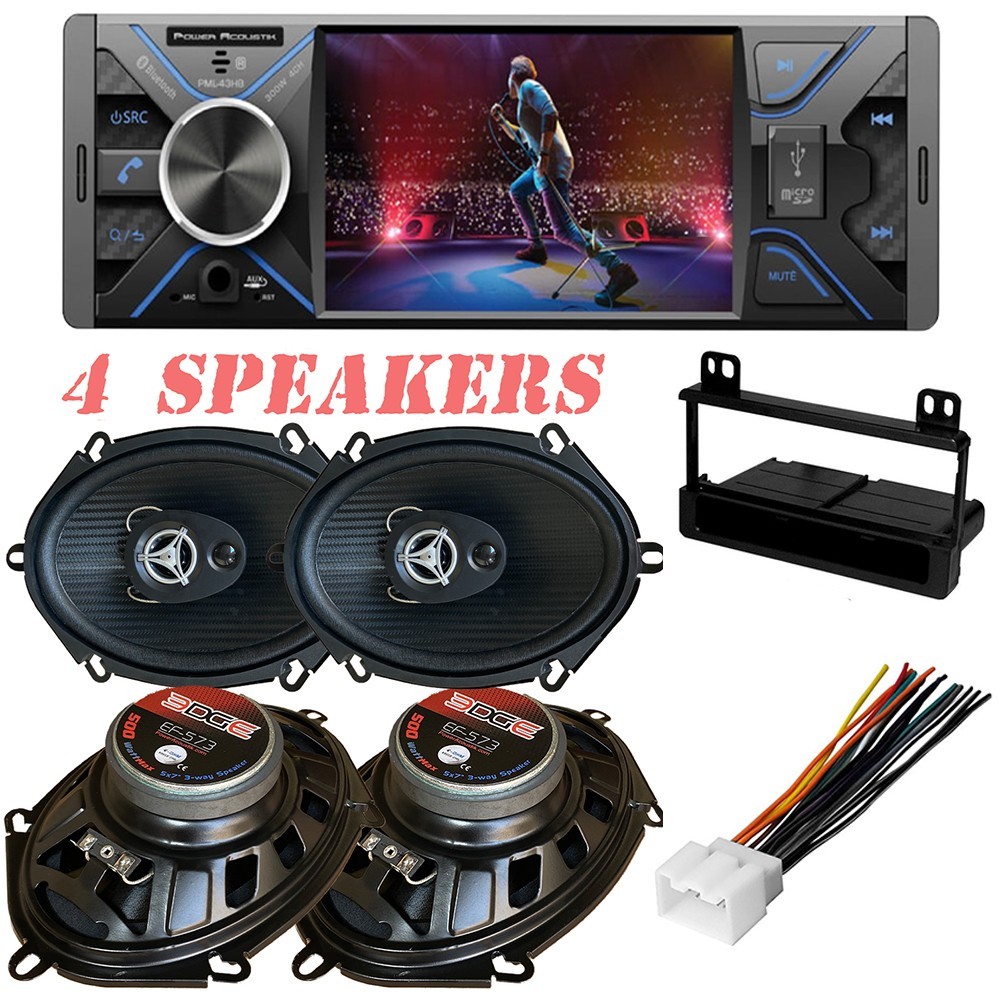 4.3″ LCD Bluetooth AM/FM Car Stereo & Door Speakers for 1999-2003 Ford F150, 250