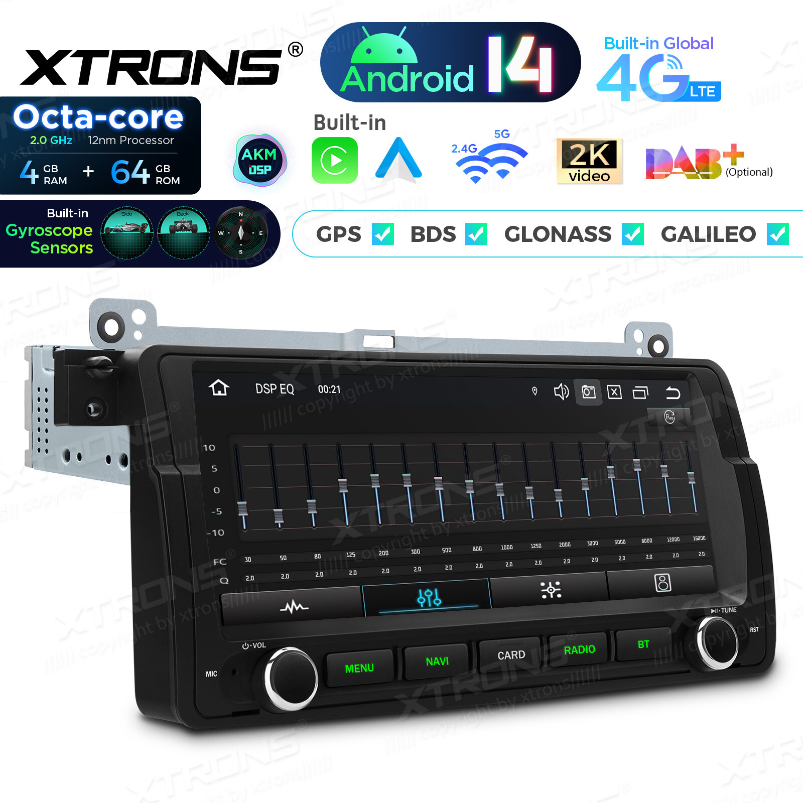 8.8″ HD Screen Android 14 8Core Car Play Radio GPS Stereo 4G For BMW 3er E46 M3