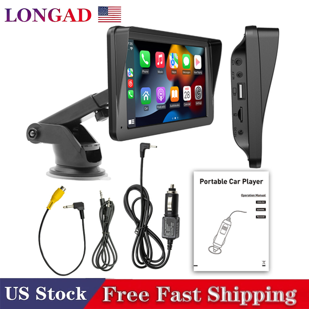 7 Inch Portable WIFI Wireless Carplay Android Auto Car Radio MP5 Player 2 DIN