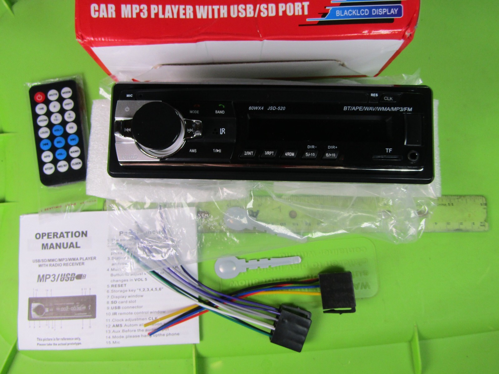 Car Stereo USB MP3 player With Port 60w x 4 Car Multimedia w/ Wireless Remote