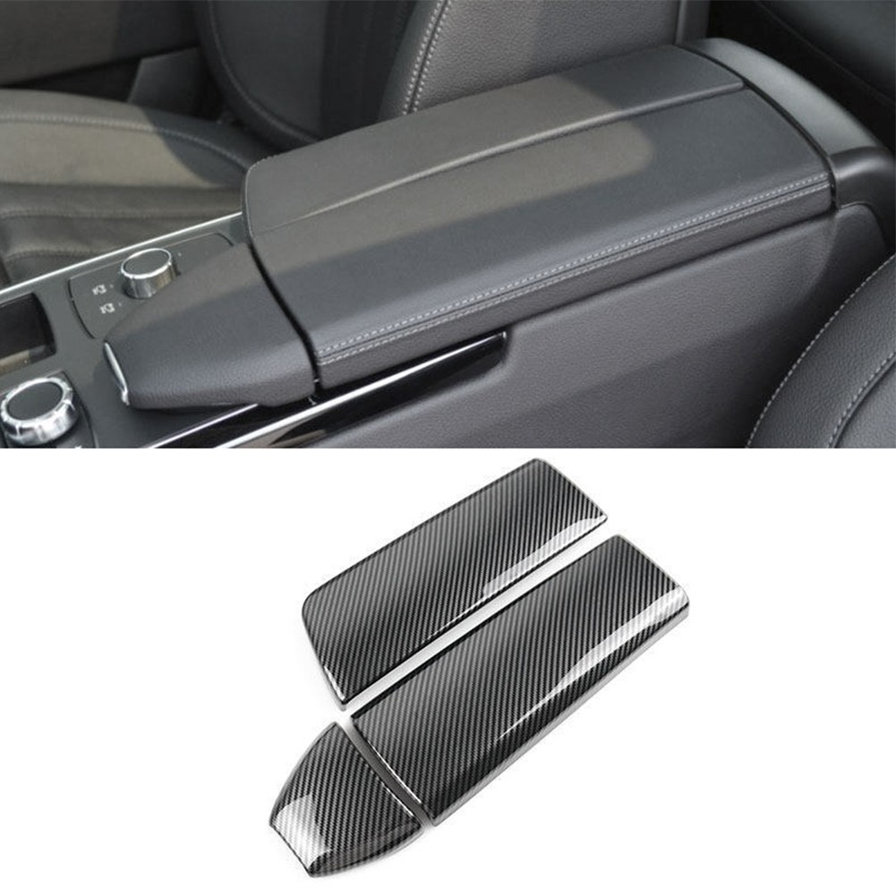 For Benz ML350 X166 W166 Carbon Fiber Texture Console Armrest Panel Cover Trim