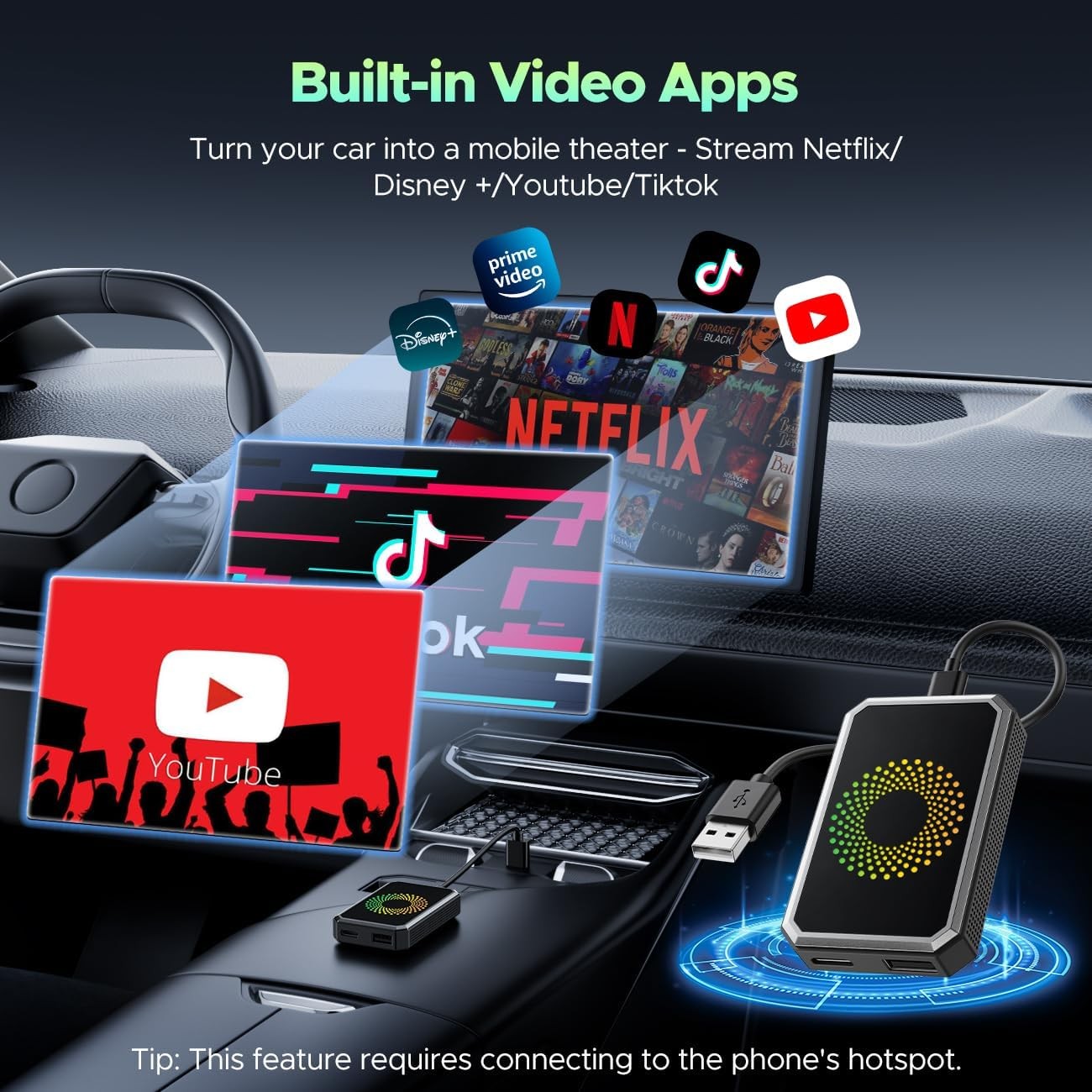 3 In1 Magic Video Box for Streaming Wireless CarPlay AI box Android Auto Adapter