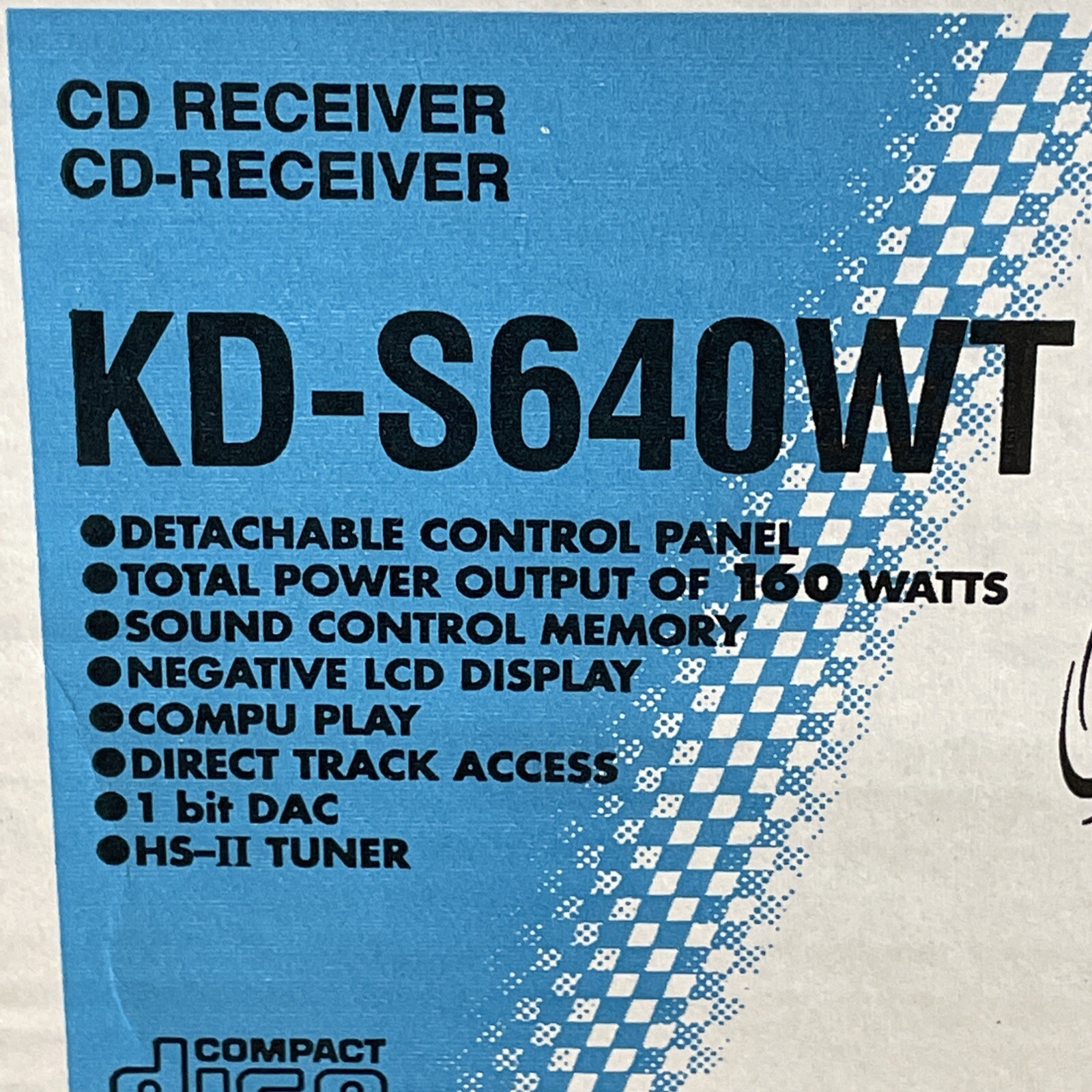 JVC KD-S640WT CD In Dash Receiver
