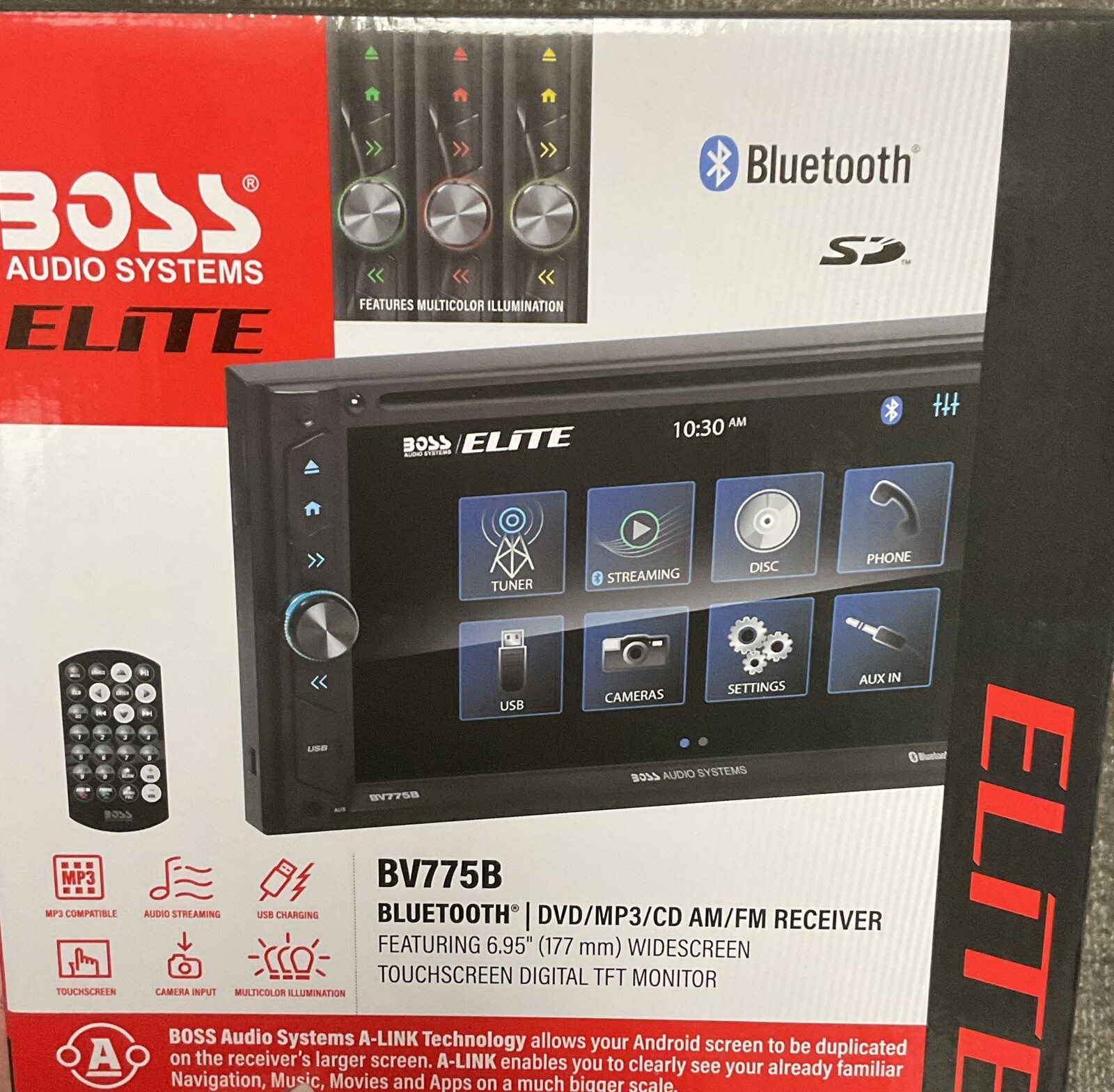 BOSS Audio Systems Elite BV775B Stereo System 6.95 Double Din GC6L BACKUP CAM