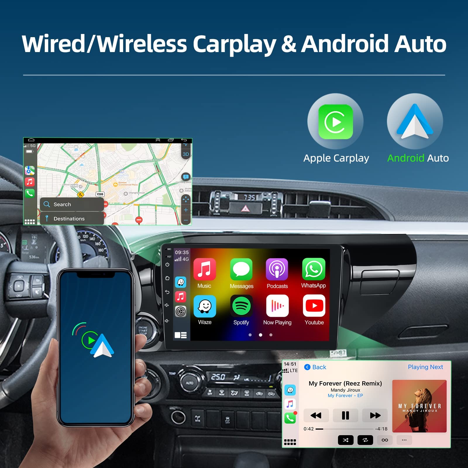 [2GB+64GB] Car Radio for Toyota Hilux 2015-2020, 10.1 inch Touch Screen Car…