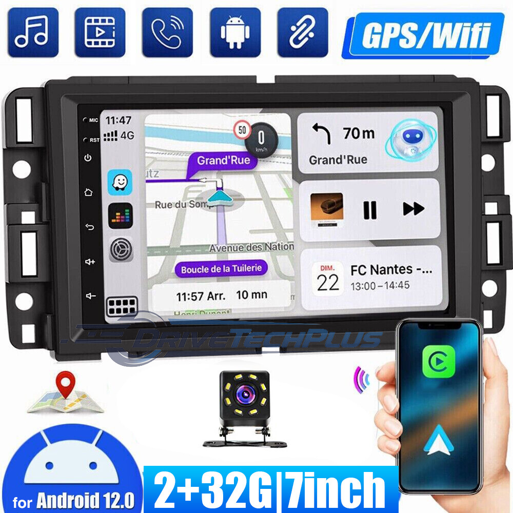 7 inch Android 12 Double 2DIN Car Radio Stereo CarPlay GPS BT 2+32GB For Chevy