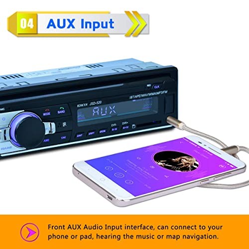 12V Car Stereo FM Radio MP3 Audio Player Built in Bluetooth Phone with USB SD