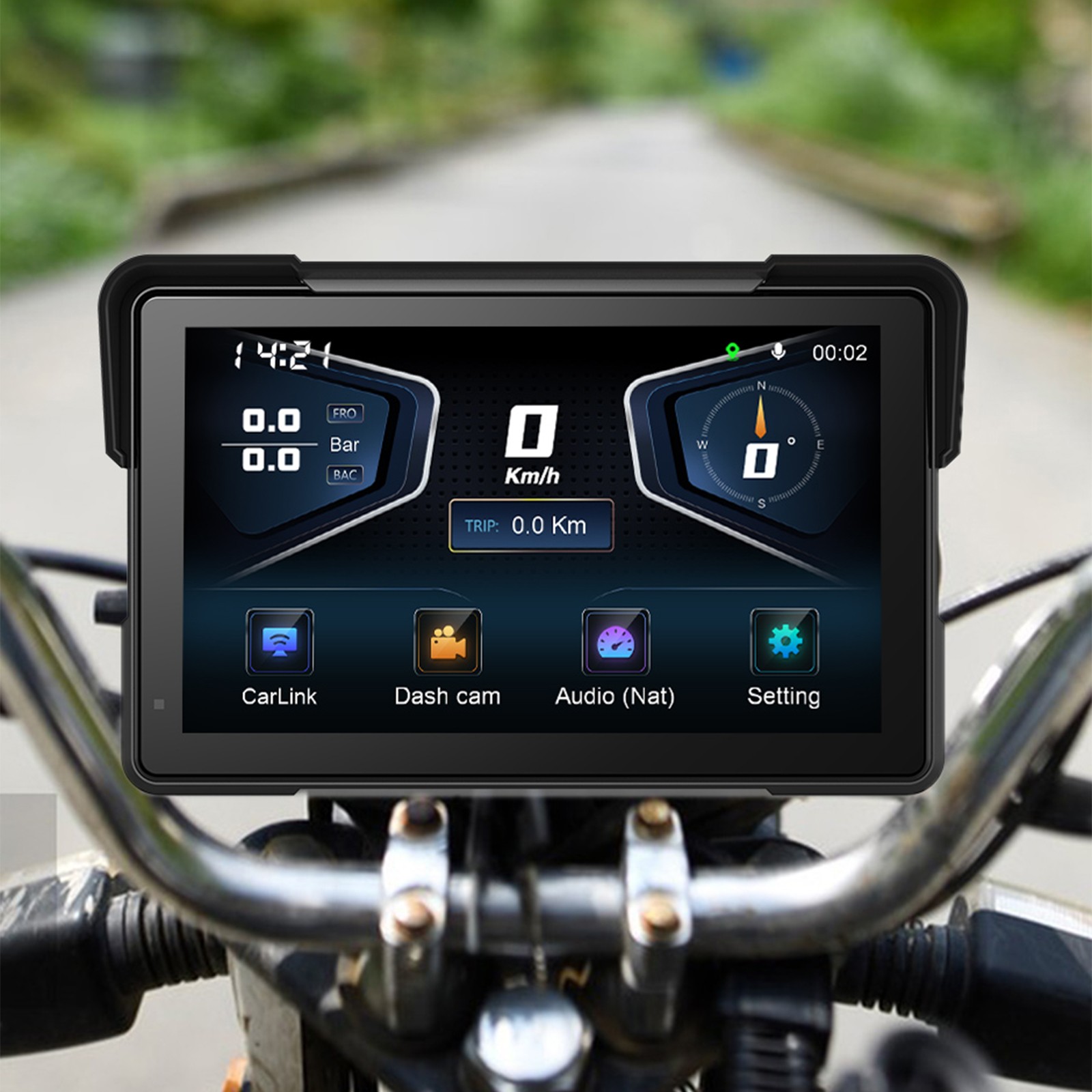 7″ Wireless CarPlay Touch Screen Motorcycles Navigator GPS with camera DVR&TPMS