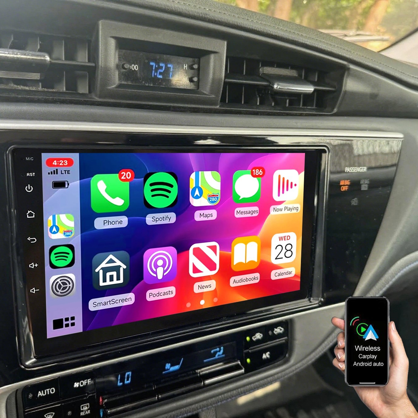 Apple Carplay For Toyota Corolla 2017-2018 Android 13 Car Stereo Radio GPS 4+64G