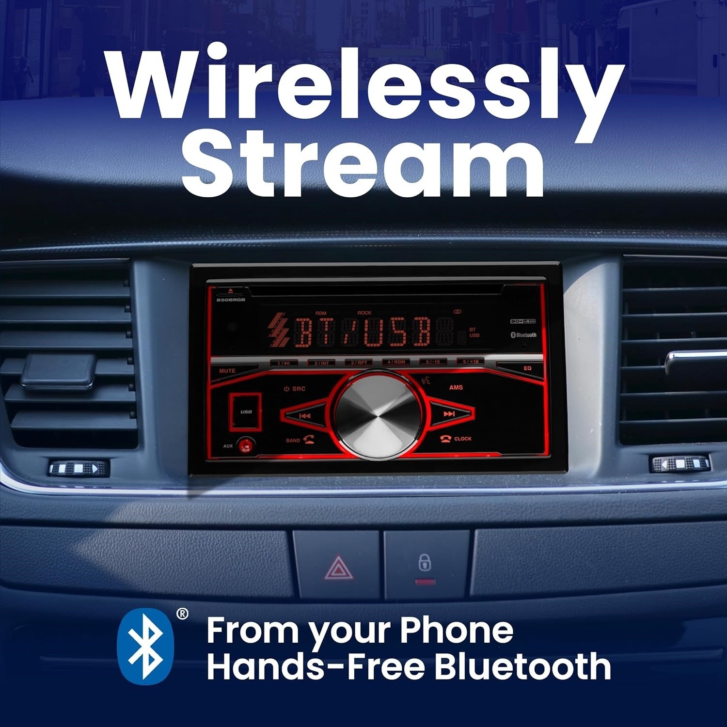 Autorradio doble DIN, Bluetooth, entrada auxiliar, USB, reproductor de CD/DVD US