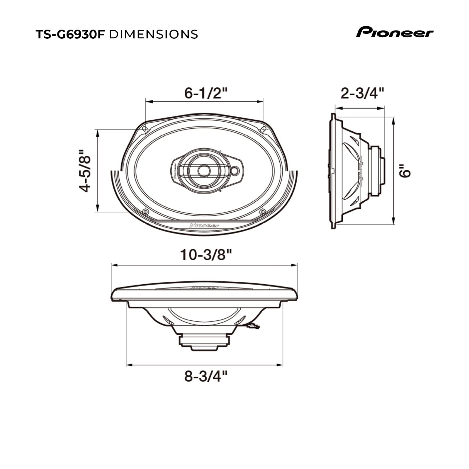 G-Series TS-G6930F 6” x 9” 3-Way Speakers (Pair) – 400W Max, Balanced Sound +…