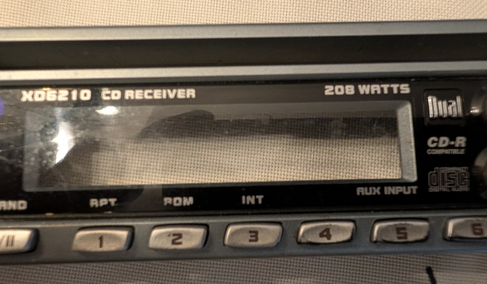 Dual XD6210 AM/FM CD Car Stereo Vintage FACEPLATE ONLY MISSING VOLUME KNOB