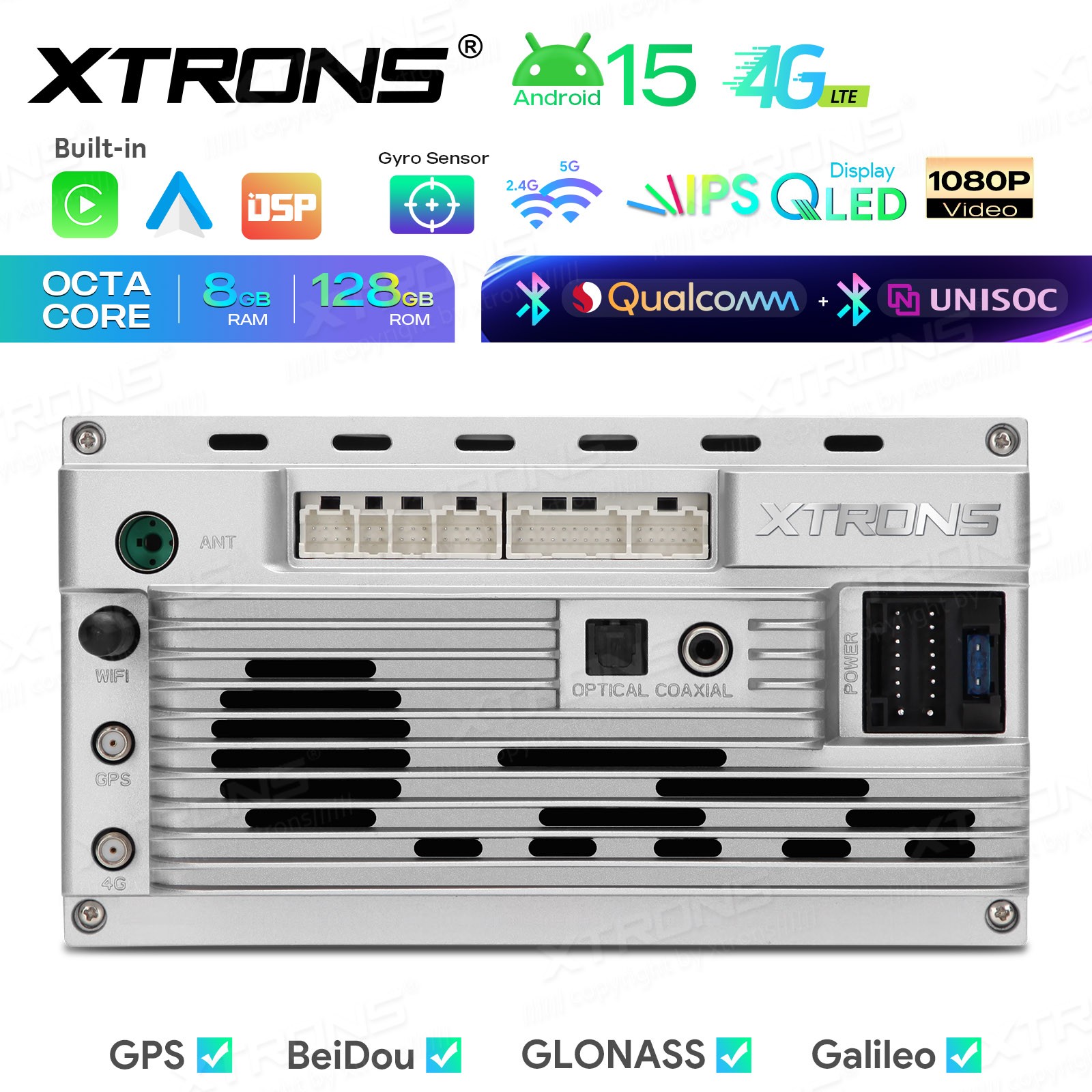 Wireless CarPlay Android Auto Car Radio 7 inch Double Din Stereo GPS Navigation