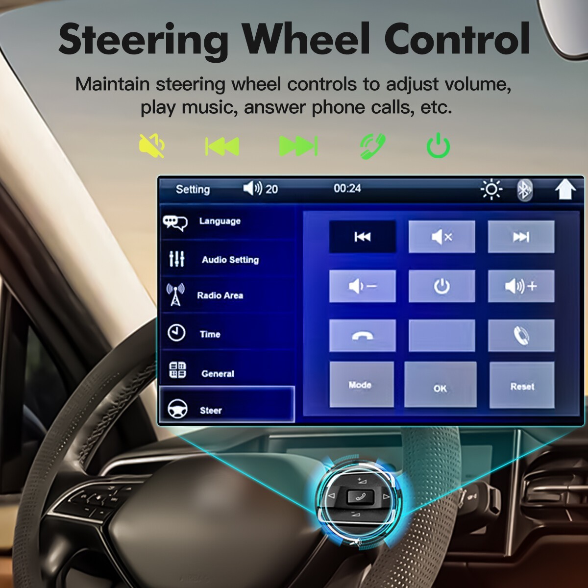 7 Inch MP5 Player 2DIN Car Stereo Bluetooth FM USB Touch Screen