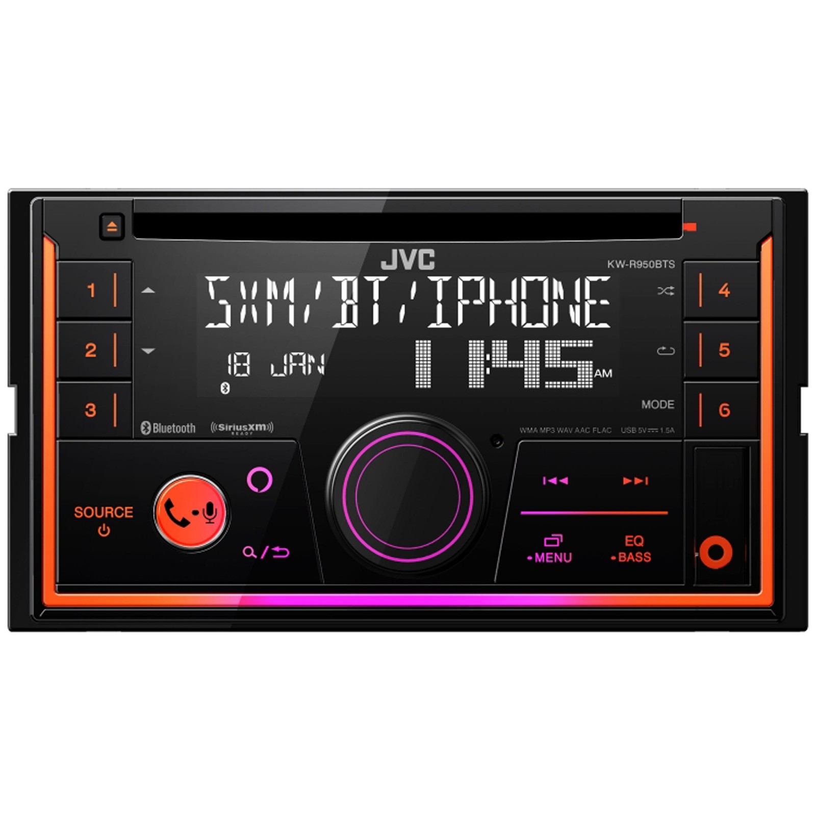 JVC KW-R950BTS 2-DIN CD Receiver BT/USB/XM/Alexa EQ/SW Ctrl