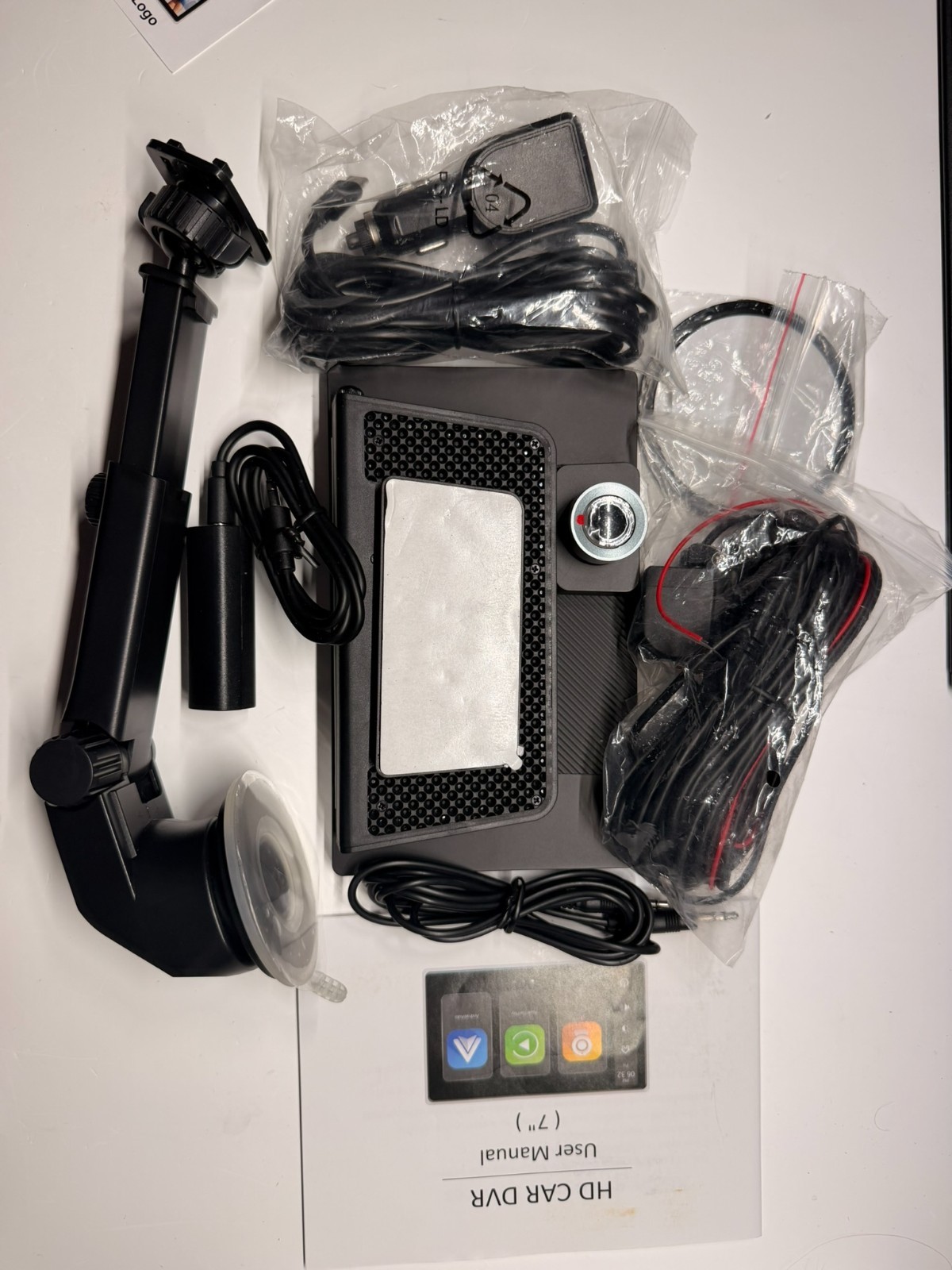 7″ Portable Wireless Apple Carplay Stereo Screen for Car, 2.5K Dash Camera