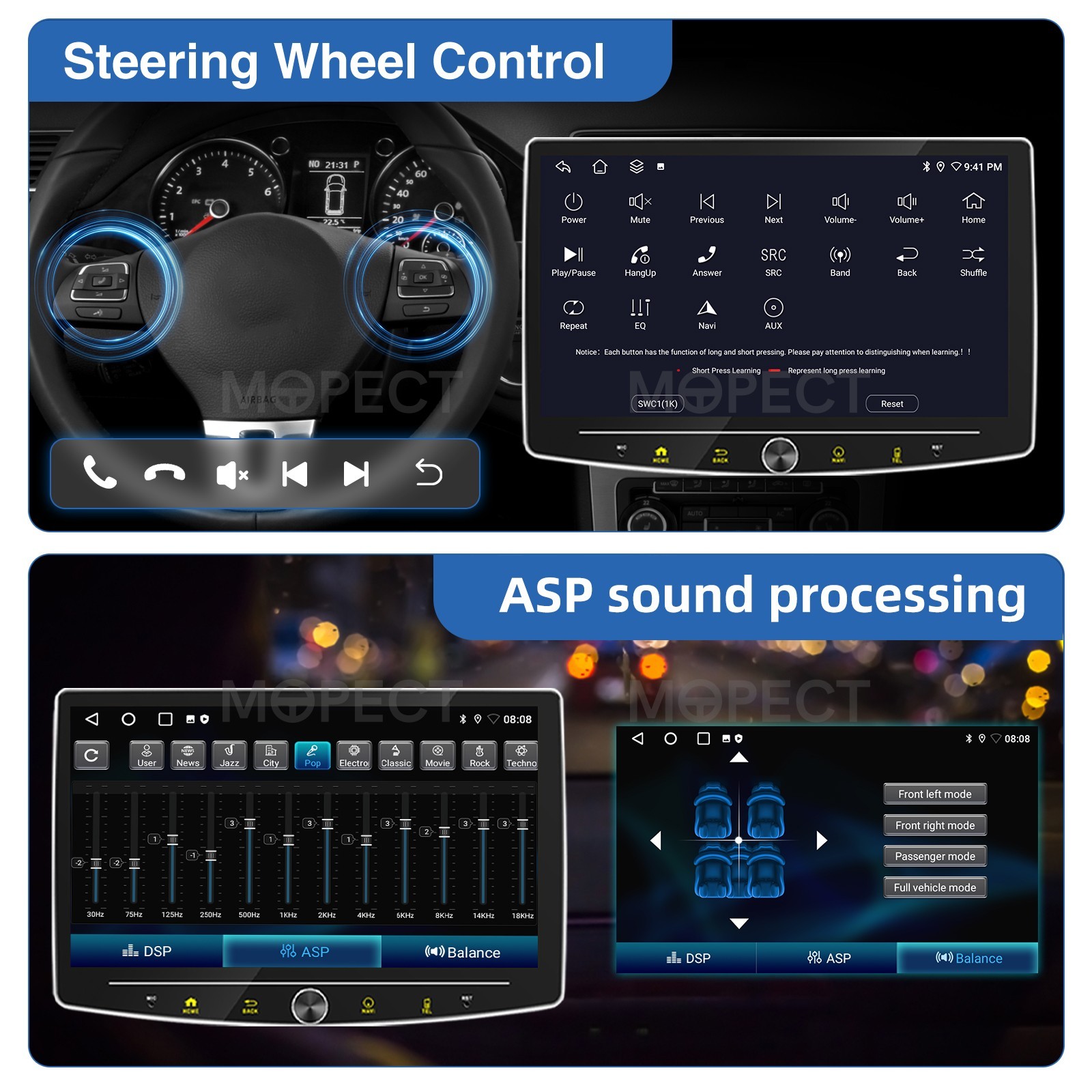 10.1″ Universal 4+64GB Car Stereo Radio DVR+ 1Din Rotatable Carplay GPS Navi+AHD