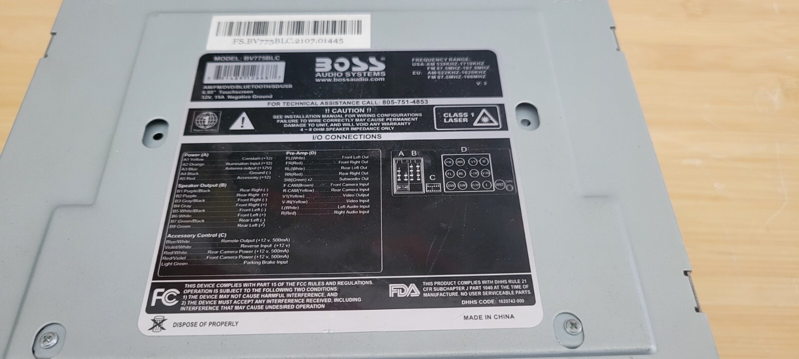 Boss BV755BLC 6.2″ Touchscreen DVD Receiver